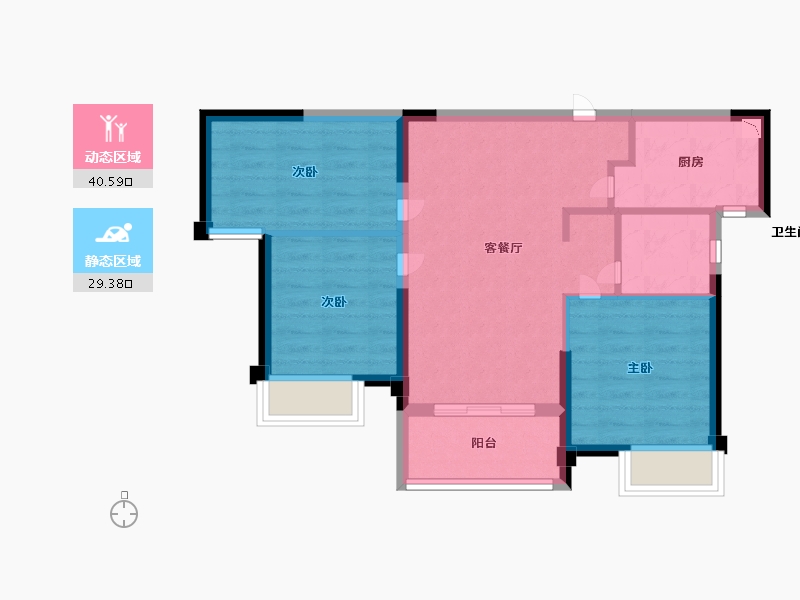 福建省-厦门市-中梁正荣府-62.00-户型库-动静分区