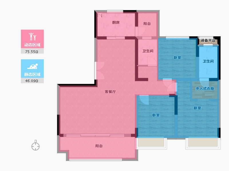 河南省-三门峡市-三门峡鸿润城-109.47-户型库-动静分区