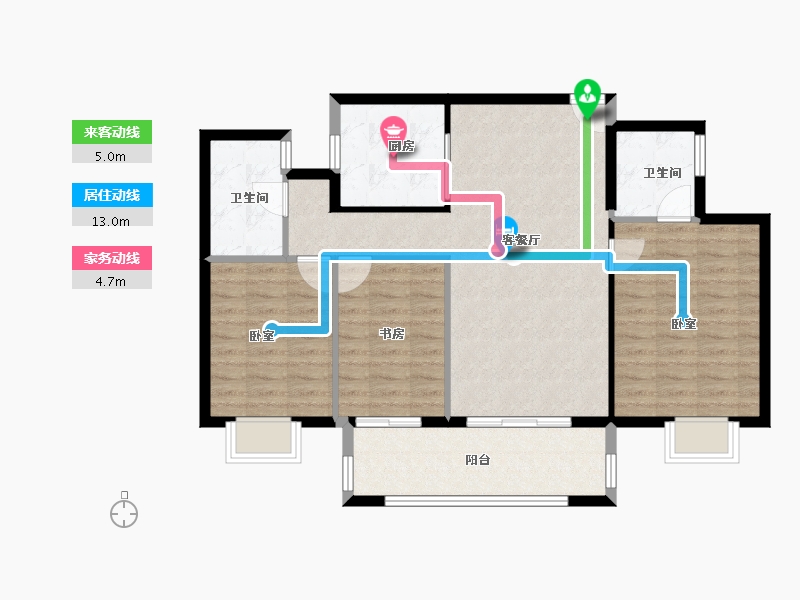 湖北省-黄冈市-天禧未来城-95.00-户型库-动静线