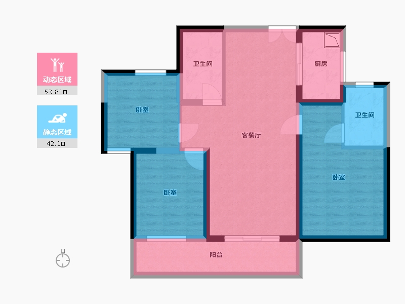 湖北省-武汉市-中冶39大街-85.04-户型库-动静分区