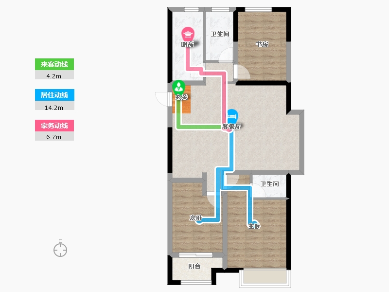 山东省-淄博市-上地财富广场-85.97-户型库-动静线