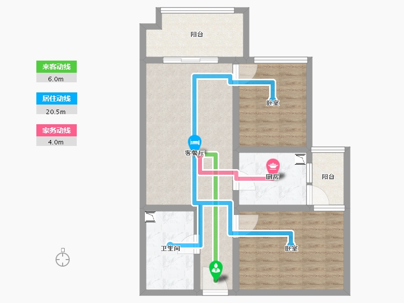 河南省-南阳市-长安公馆-74.04-户型库-动静线