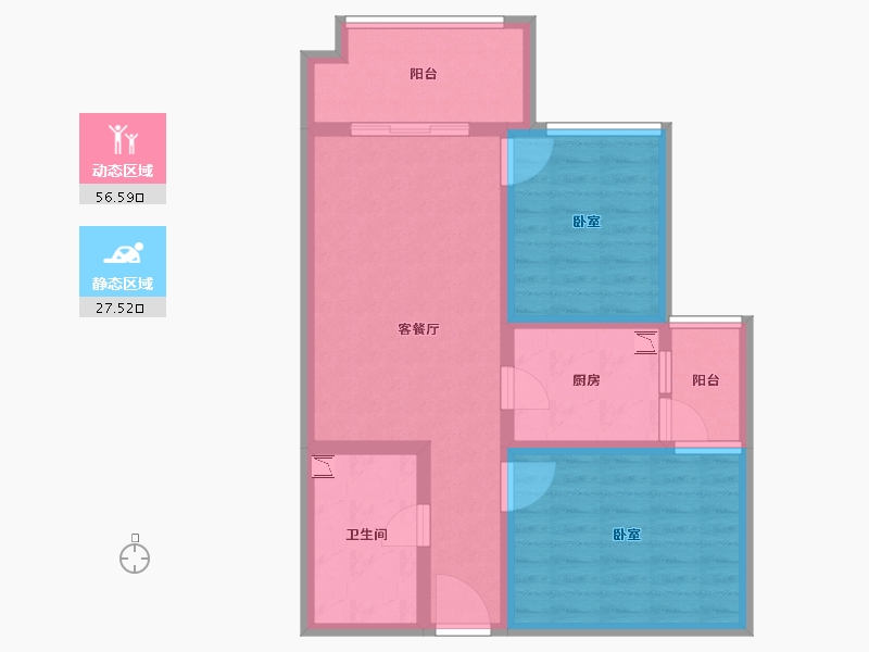 河南省-南阳市-长安公馆-74.04-户型库-动静分区