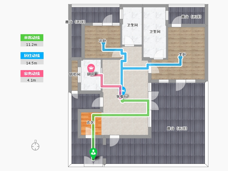 安徽省-黄山市-蓝城·黄山云栖桃源-127.86-户型库-动静线