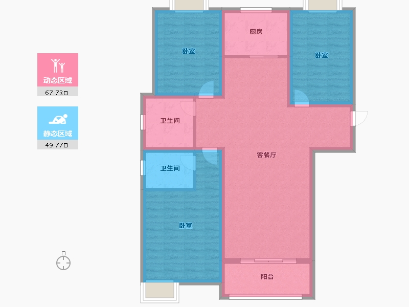 河南省-驻马店市-悦龙台-105.72-户型库-动静分区