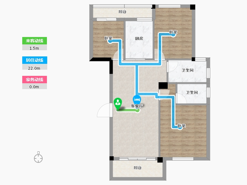 湖北省-黄冈市-城东一号-82.68-户型库-动静线