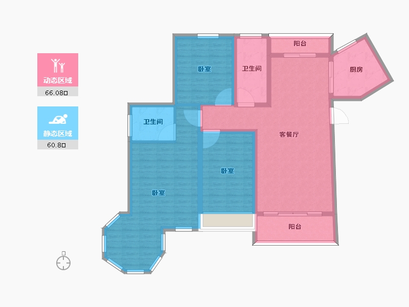 河南省-许昌市-维也纳金域蓝湾-114.01-户型库-动静分区