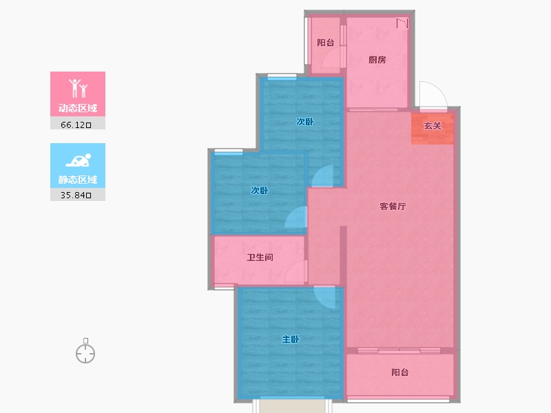 山东省-淄博市-淄博恒大御澜庭-91.99-户型库-动静分区