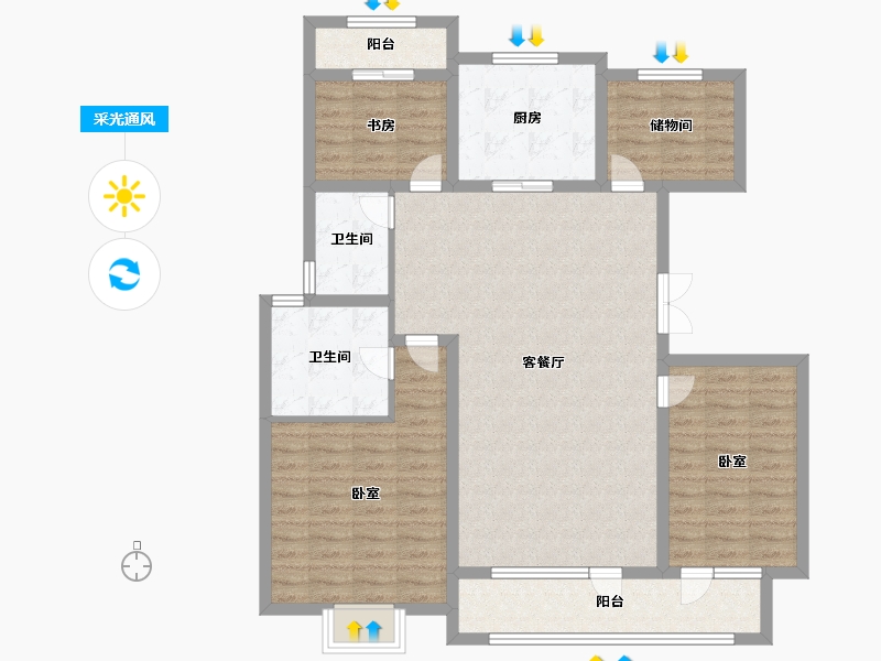 山东省-济宁市-红星瑞马世家-111.99-户型库-采光通风