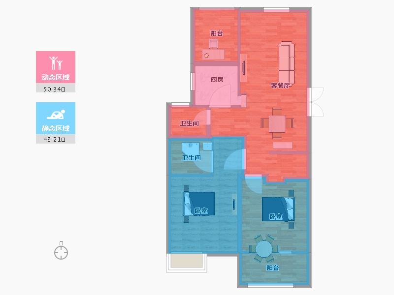 浙江省-宁波市-星港湾-84.11-户型库-动静分区