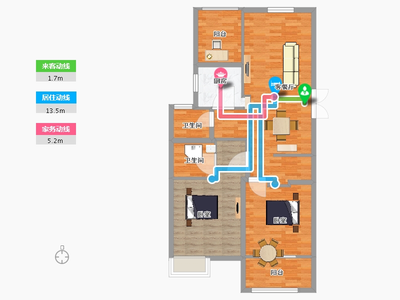 浙江省-宁波市-星港湾-84.11-户型库-动静线