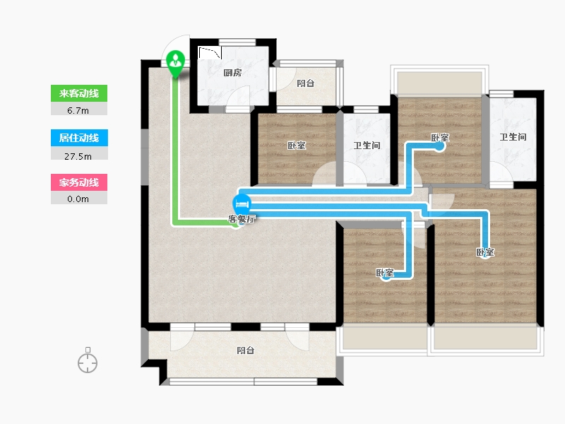 湖北省-宜昌市-长江广场-104.19-户型库-动静线