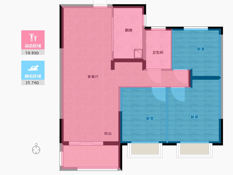 湖北省-武汉市-中建锦绣楚城-85.00-户型库-动静分区