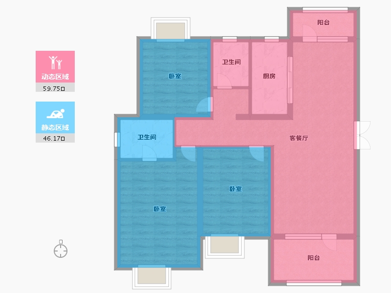 山东省-济宁市-红星瑞马世家-93.99-户型库-动静分区