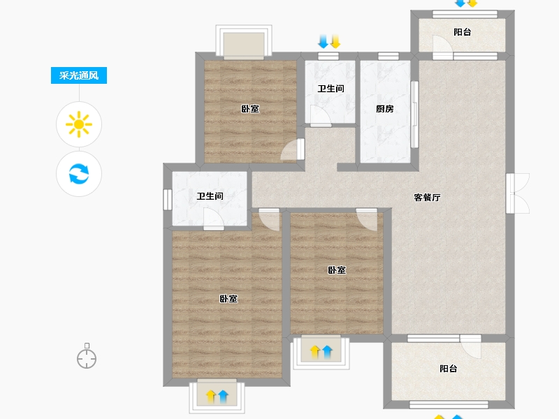 山东省-济宁市-红星瑞马世家-93.99-户型库-采光通风