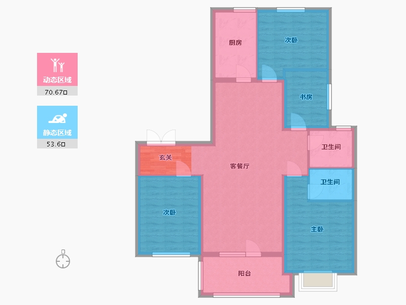 山东省-潍坊市-万特公馆-111.99-户型库-动静分区