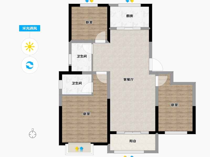 山东省-德州市-嘉诺学府-101.00-户型库-采光通风