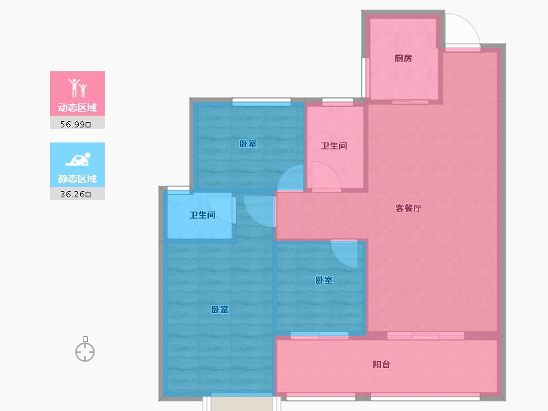 湖北省-孝感市-东方·状元成-85.13-户型库-动静分区