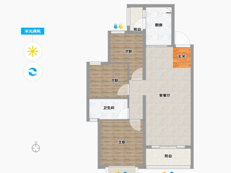 山东省-淄博市-淄博恒大御澜庭-92.01-户型库-采光通风