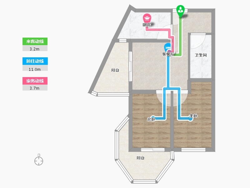 山东省-威海市-那香海国际旅游度假区-60.00-户型库-动静线