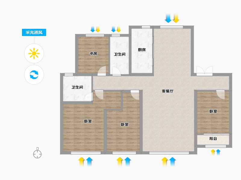 山东省-济宁市-融创济宁府-138.10-户型库-采光通风