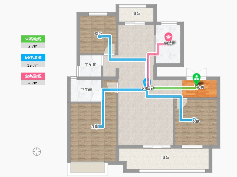 安徽省-滁州市-蓝城明光诚园-97.62-户型库-动静线