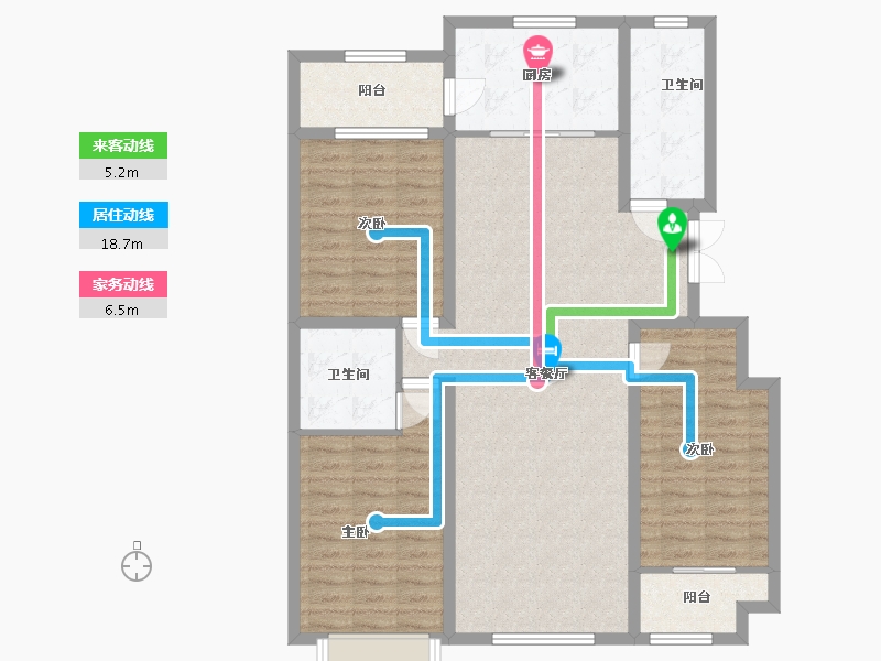 山东省-潍坊市-普兰方城-111.80-户型库-动静线