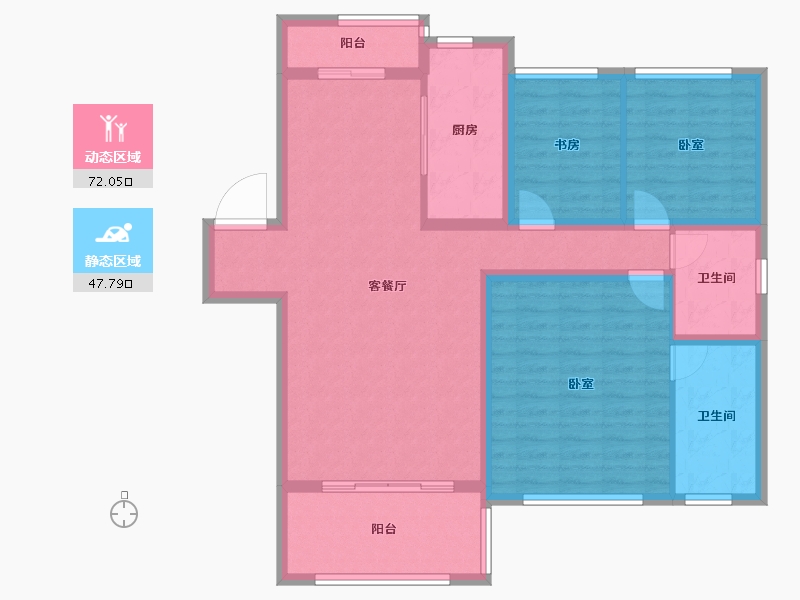 湖北省-宜昌市-南园-107.67-户型库-动静分区