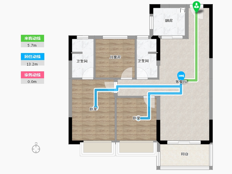 湖北省-咸宁市-山湖海悦府-79.88-户型库-动静线