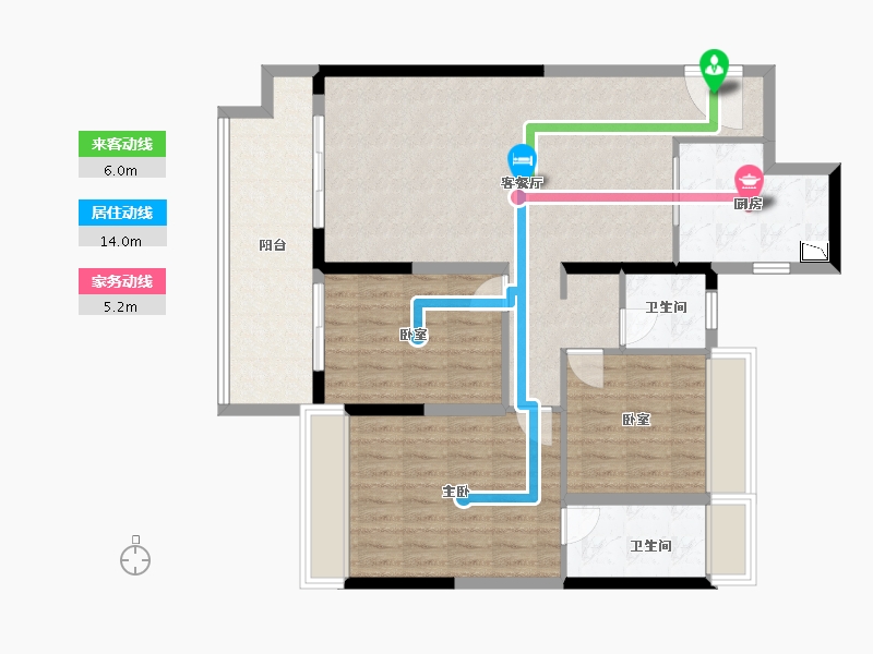 河南省-南阳市-金科·集美晴洲-104.42-户型库-动静线