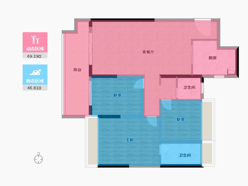 河南省-南阳市-金科·集美晴洲-104.42-户型库-动静分区