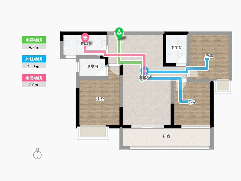 江西省-上饶市-越兴府·双玺-79.62-户型库-动静线