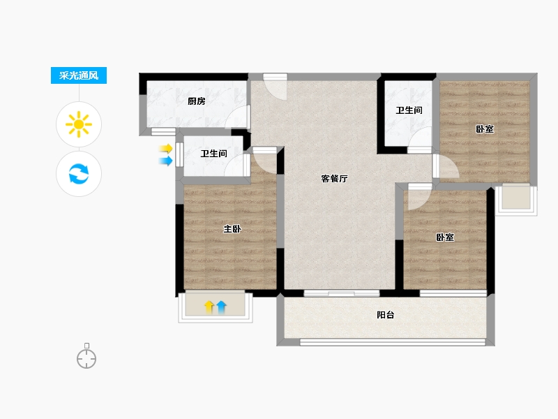 江西省-上饶市-越兴府·双玺-79.62-户型库-采光通风