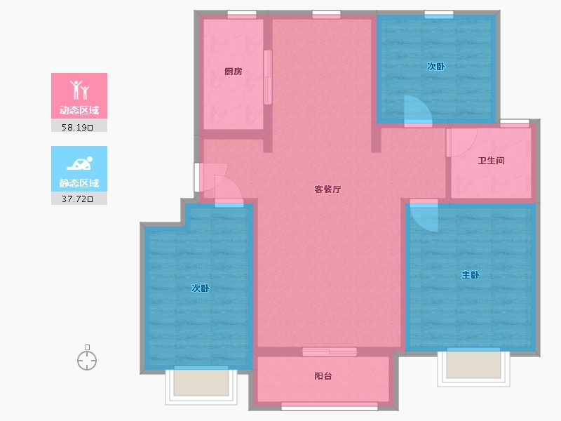 山东省-临沂市-华业书香尚城-85.19-户型库-动静分区