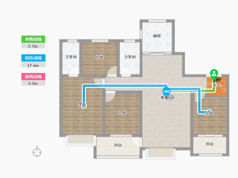 山东省-淄博市-乾元府-129.01-户型库-动静线