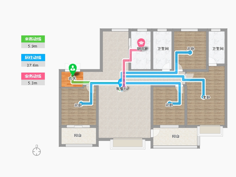 山东省-淄博市-乾元府-143.00-户型库-动静线