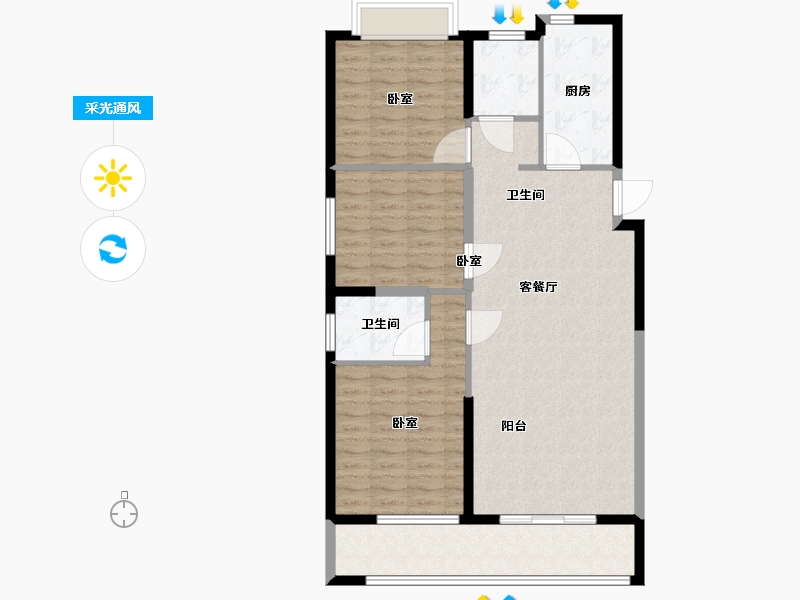 湖北省-武汉市-中建锦绣楚城-101.00-户型库-采光通风