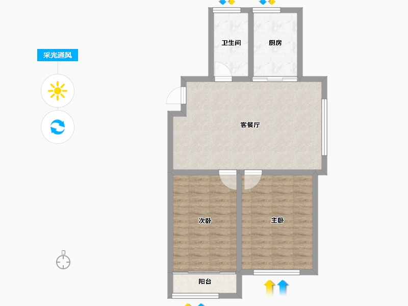 山东省-威海市-祥泰天泽府-69.99-户型库-采光通风