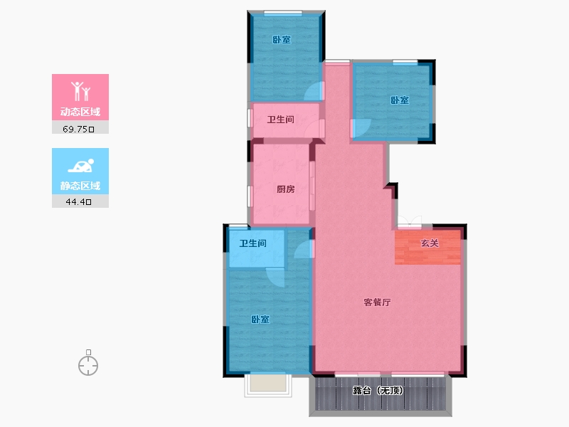 湖北省-武汉市-中建锦绣楚城-111.29-户型库-动静分区