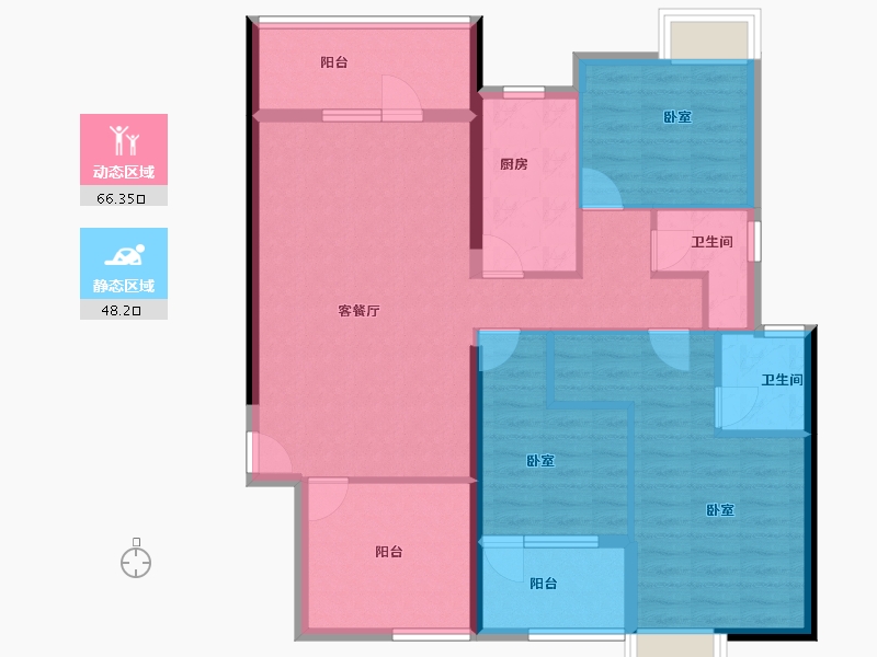 湖北省-武汉市-庭瑞中心-102.49-户型库-动静分区