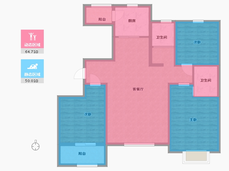 山东省-潍坊市-北斗•山河城-102.40-户型库-动静分区