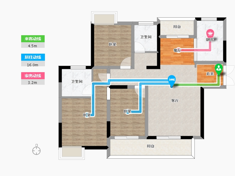 河南省-许昌市-德正西湖春天-105.73-户型库-动静线