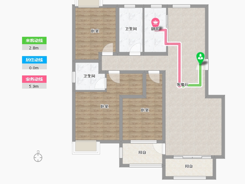 河南省-驻马店市-华府东方-110.61-户型库-动静线