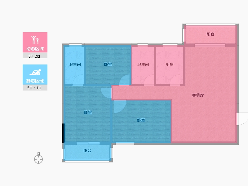 湖北省-黄冈市-城东一号-98.33-户型库-动静分区