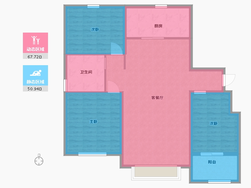 山东省-潍坊市-润地心悦城-108.00-户型库-动静分区