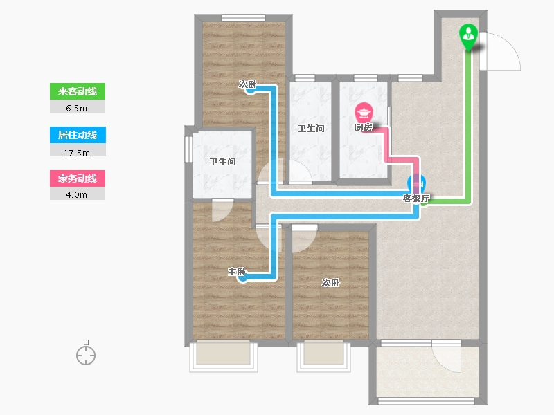 山东省-青岛市-青铁公园里-91.00-户型库-动静线