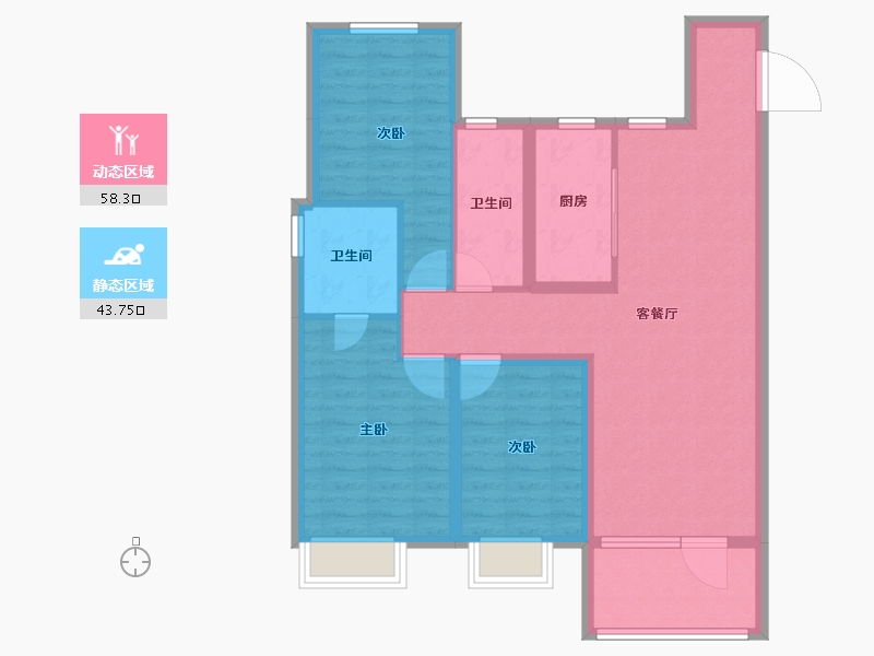 山东省-青岛市-青铁公园里-91.00-户型库-动静分区