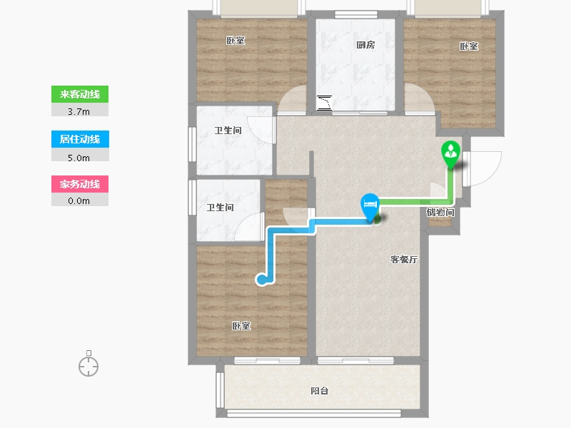 湖北省-荆州市-阳光城文澜公馆-85.00-户型库-动静线