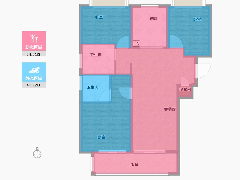 湖北省-荆州市-阳光城文澜公馆-85.00-户型库-动静分区