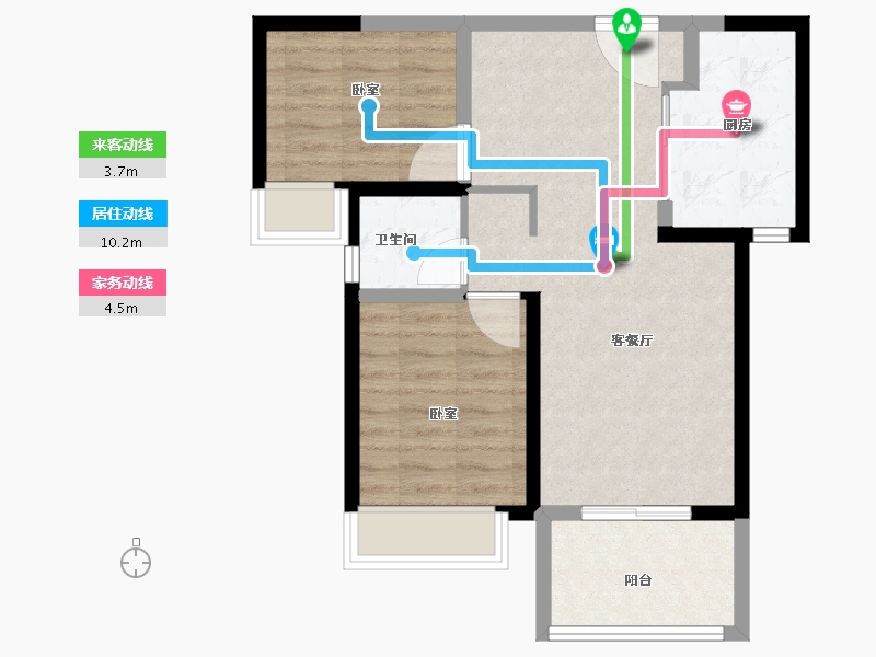 河南省-郑州市-绿地泰晤士新城-62.69-户型库-动静线